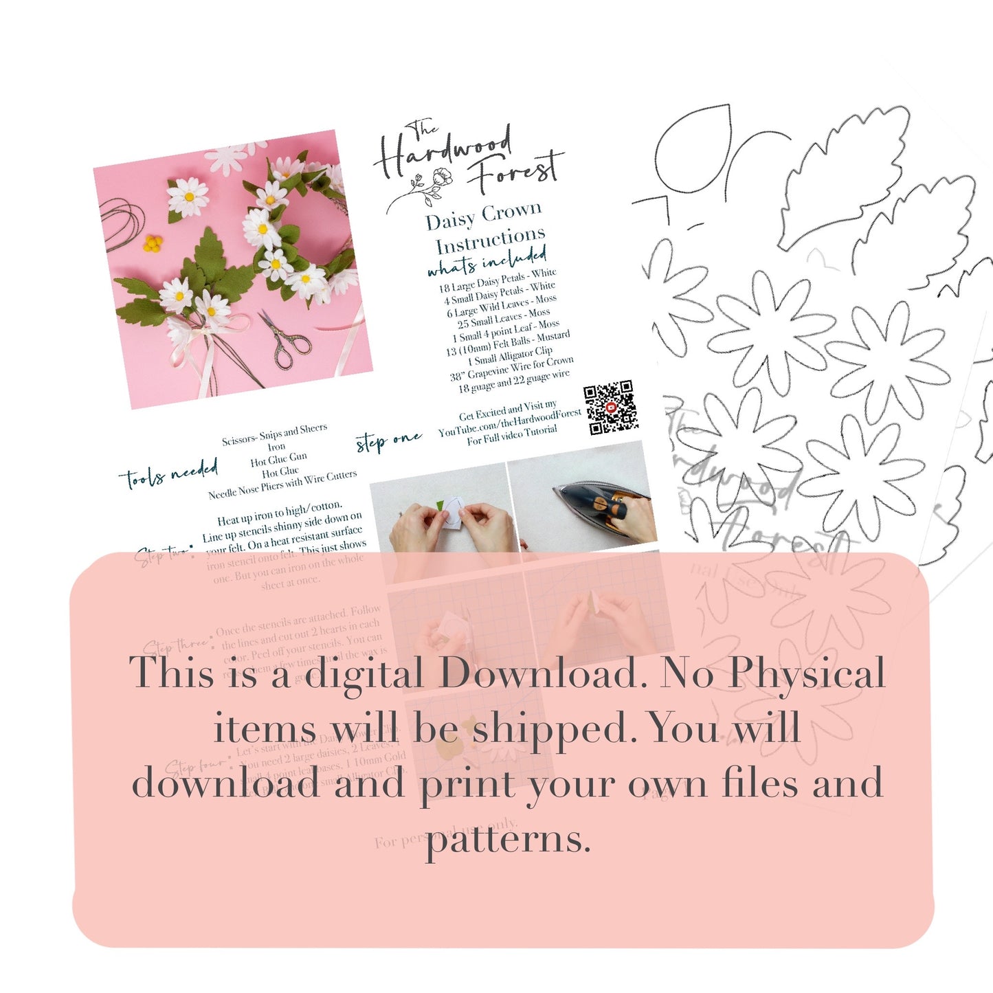 Daisy Trio PDF and SVG Digital Download Kit
