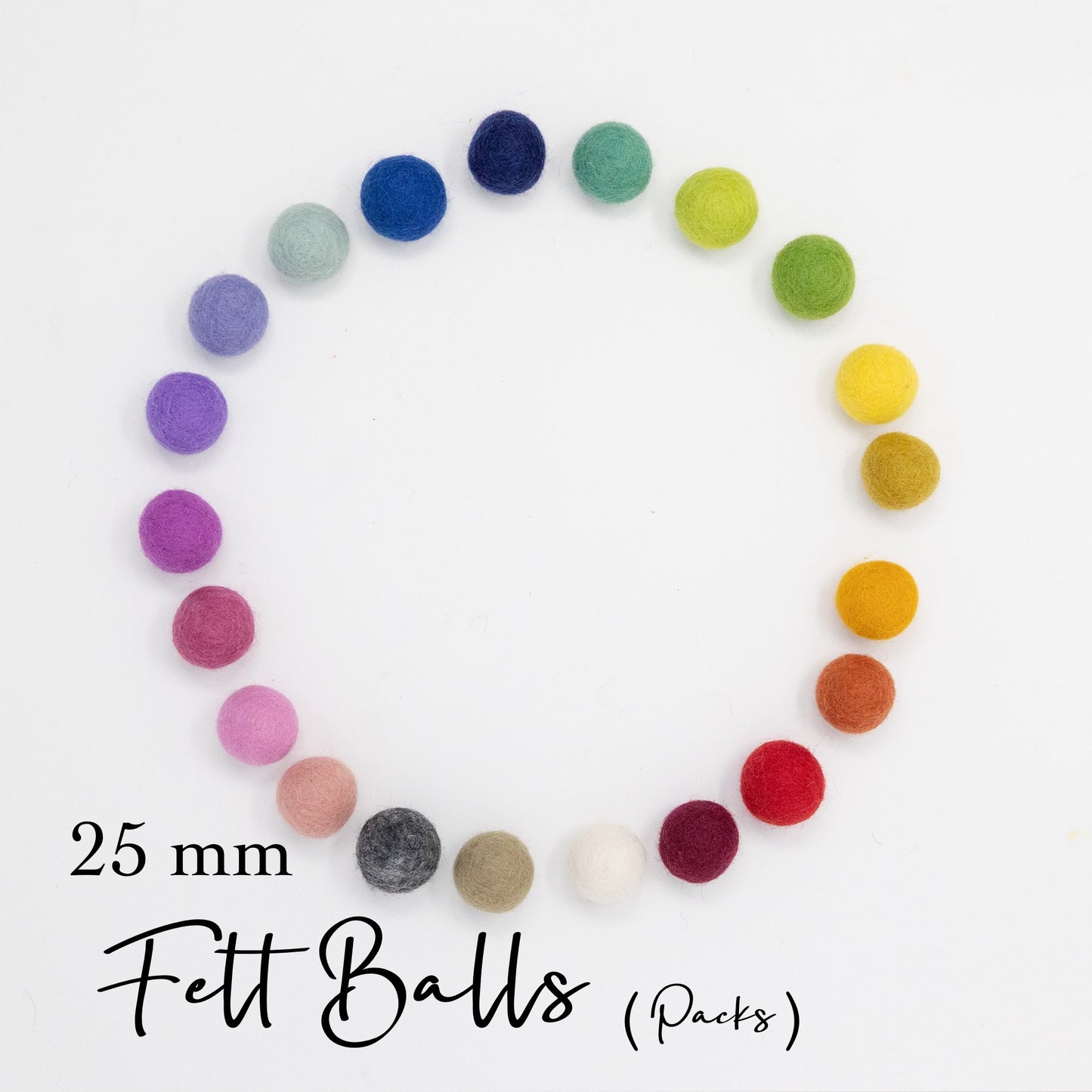 Felt Balls 25mm (Pack of 10 or 25)