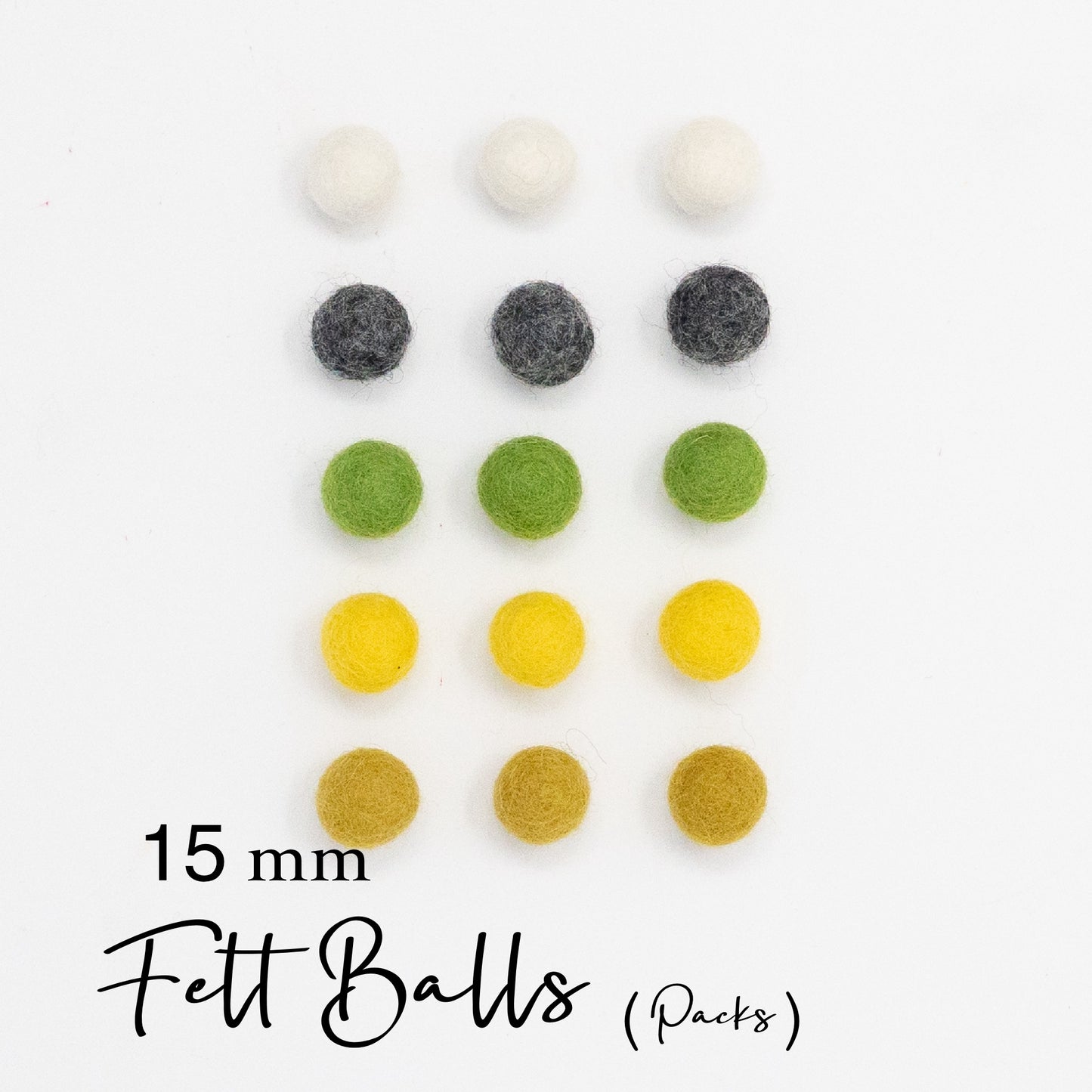 Felt Balls 15mm (25 Pack)