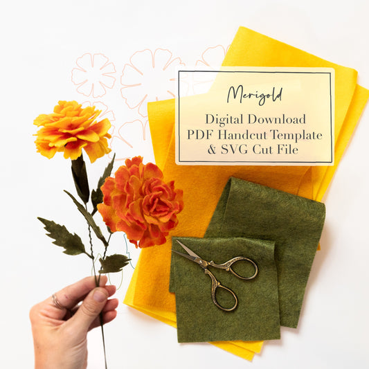 Marigold Digital Download Template and SVG