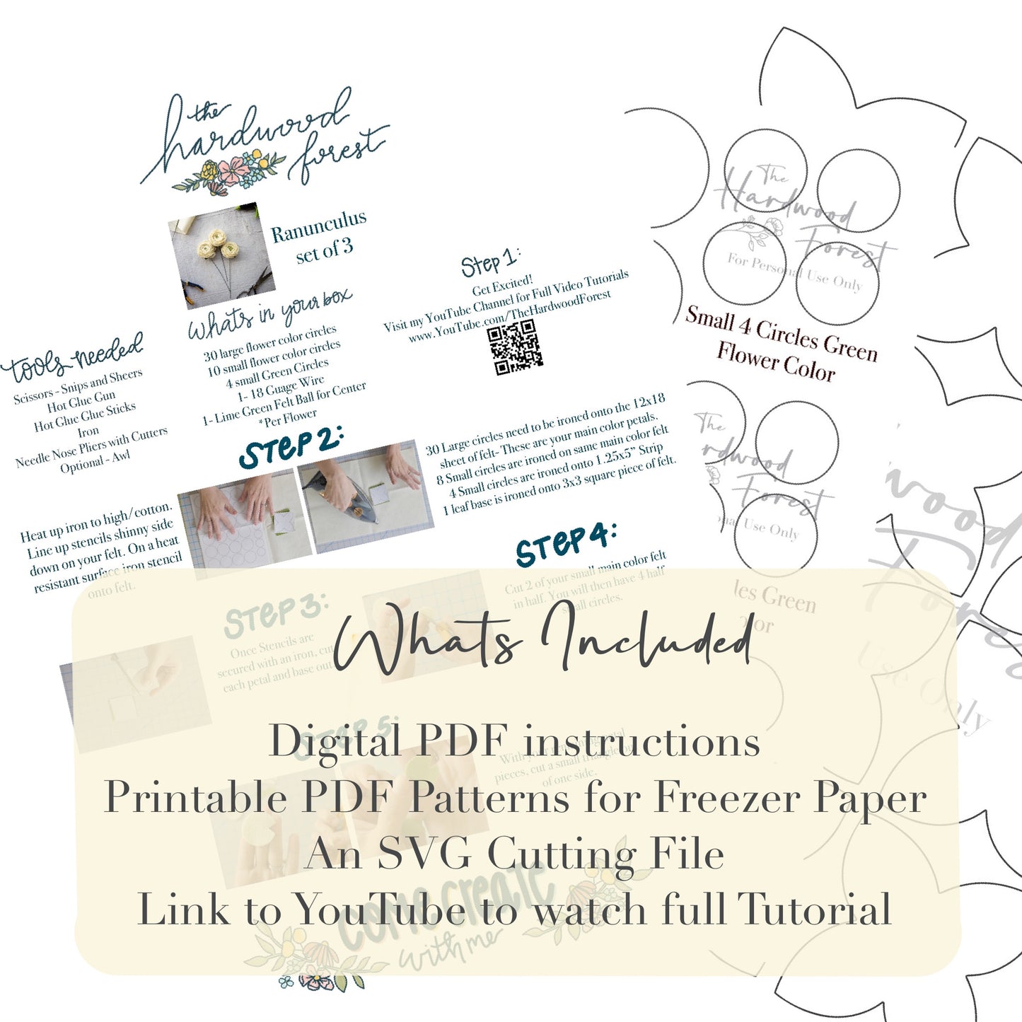 Ranunculus PDF and SVG Digital Download Kit
