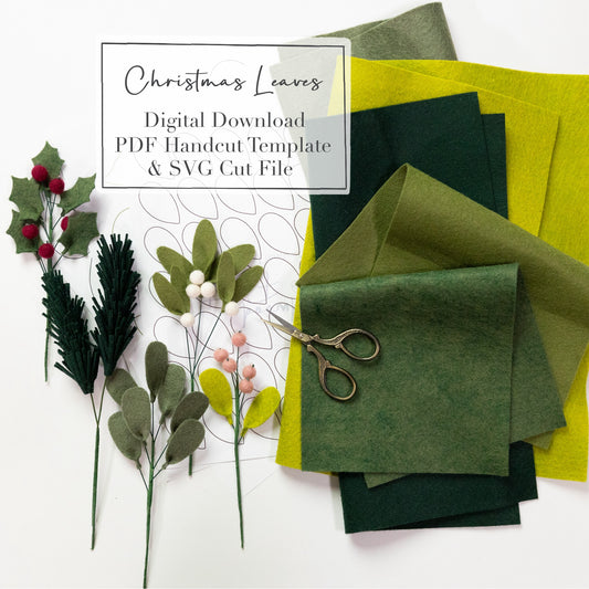 Christmas Leaves PDF & SVG Digital Download