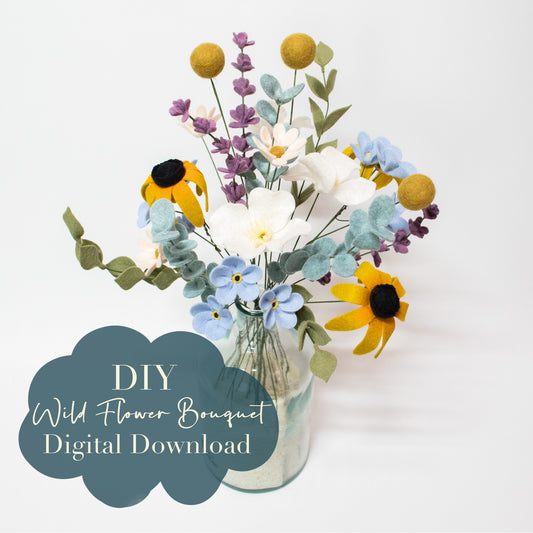 Wildflower Bouquet PDF and SVG Digital Download Kit