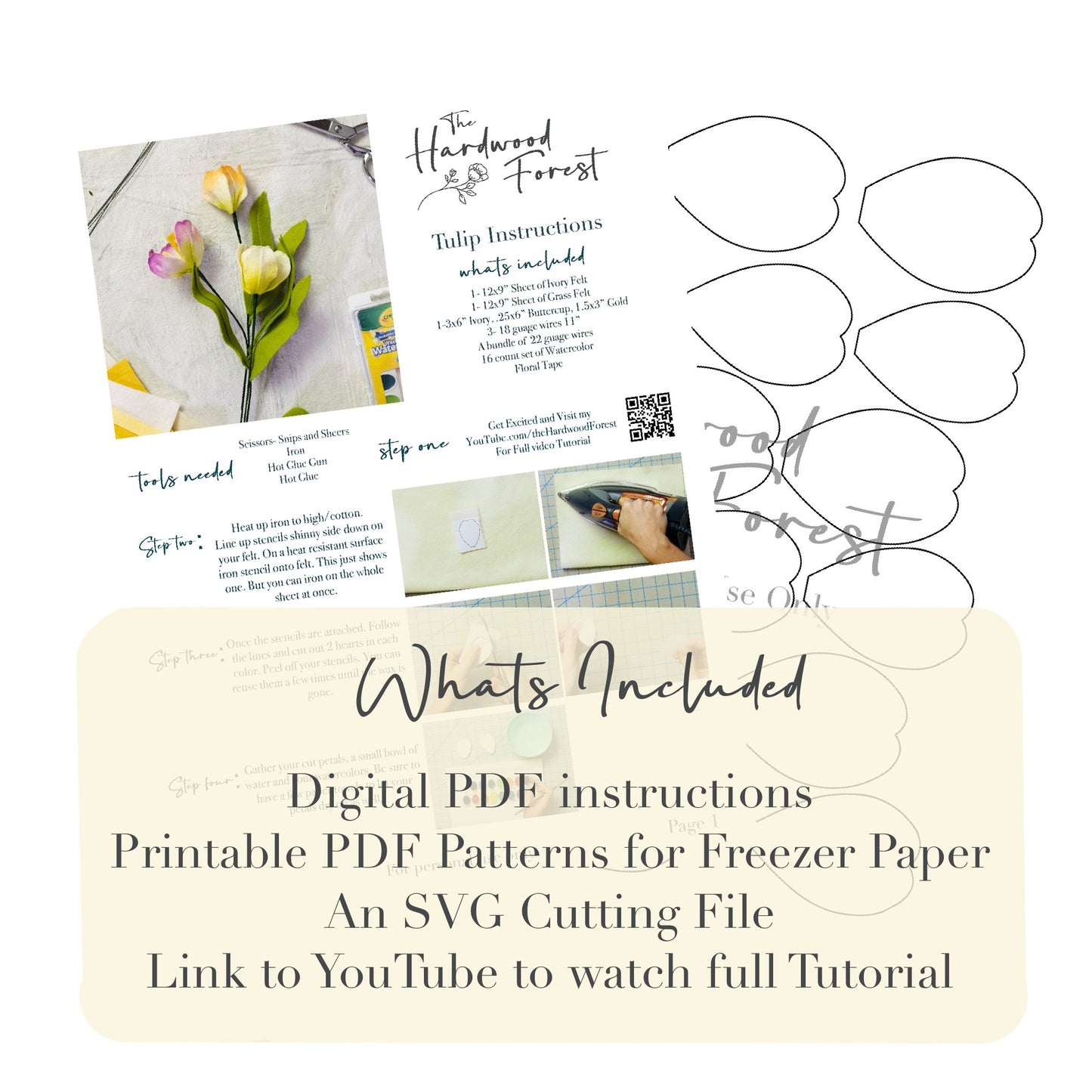 Tulip PDF and SVG Digital Download Kit