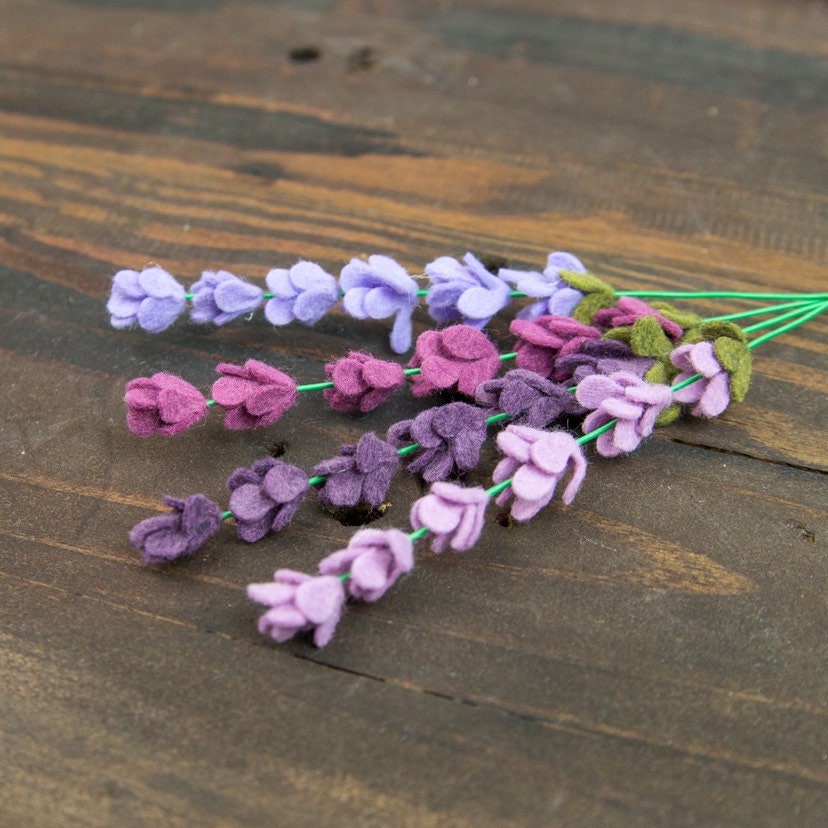 Lavender Felt Flower Stem