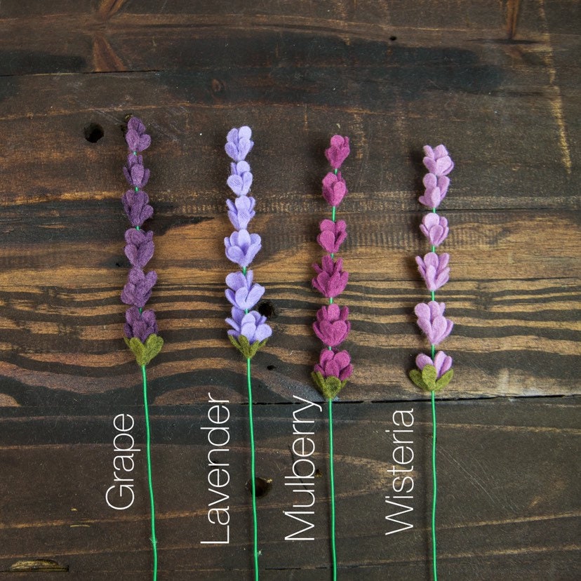 Lavender Felt Flower Stem