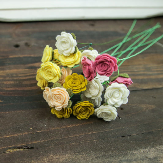 Miniature Rose Trio Flower Stem