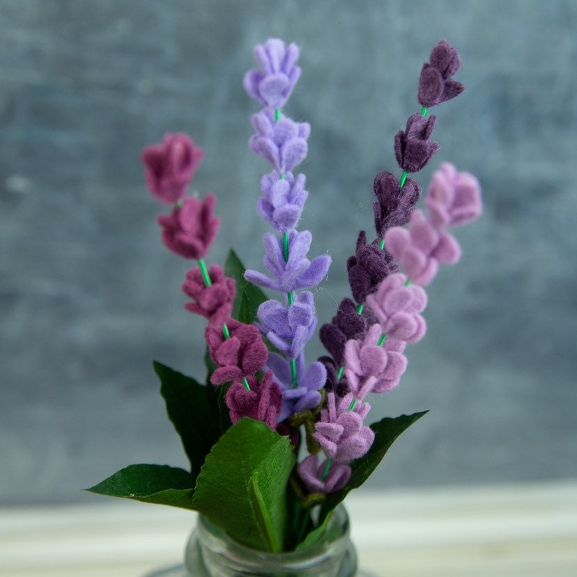 Lavender Felt Flower Stem