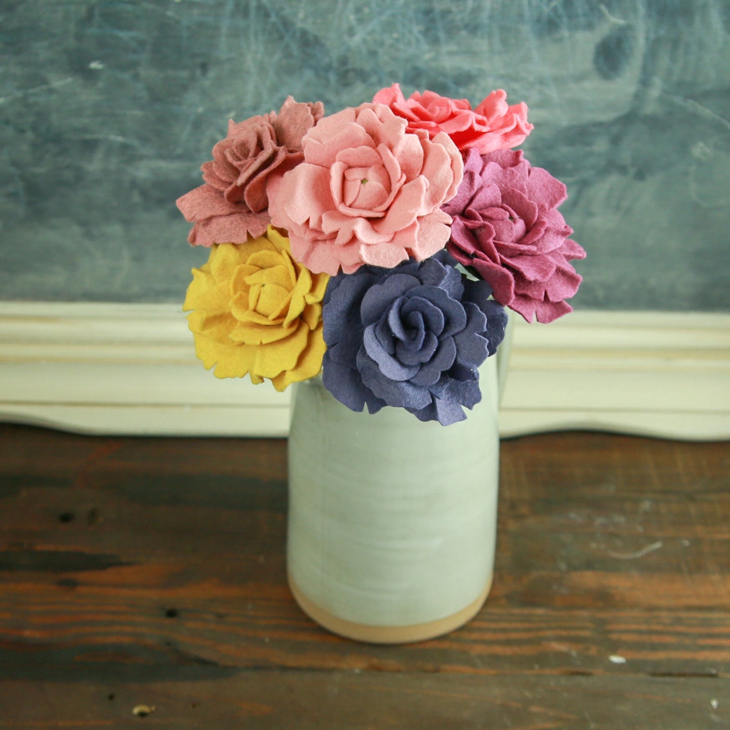 Large Rose Felt Flower Stem