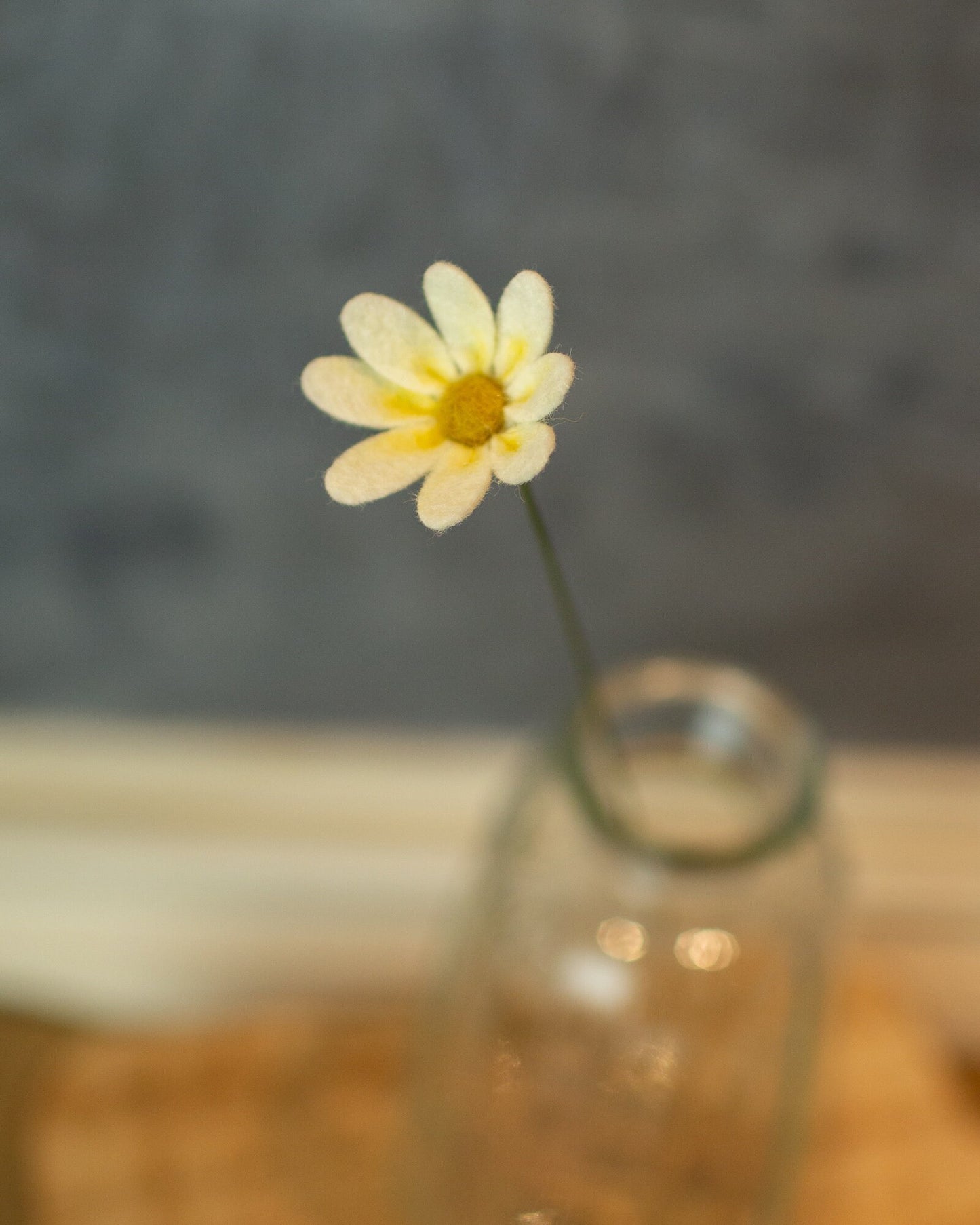 Mini Daisy Felt Flower Stem