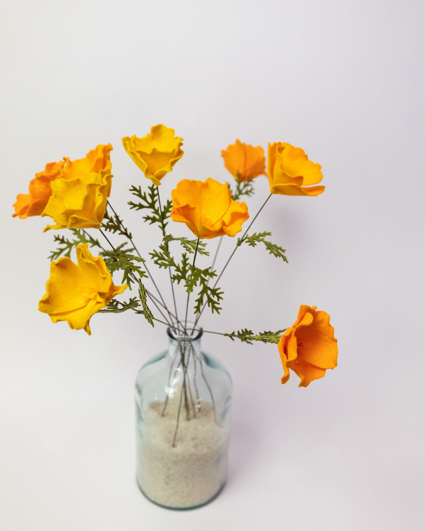California Poppy Felt Flower Stem