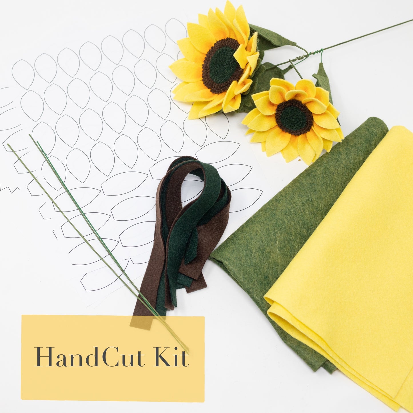 Sunflower and Bud Felt Flower DIY Kit