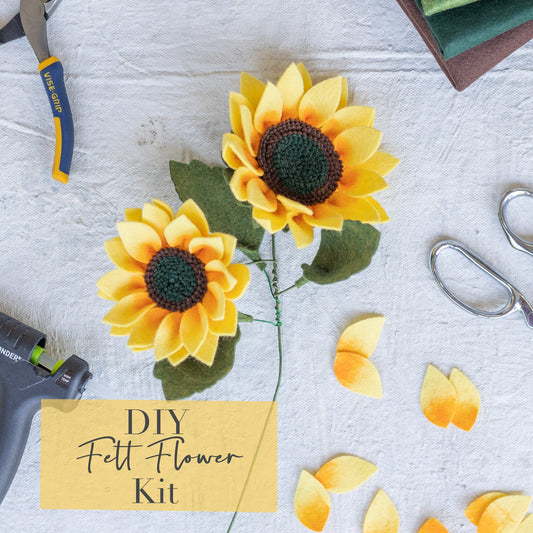 Sunflower and Bud Felt Flower DIY Kit