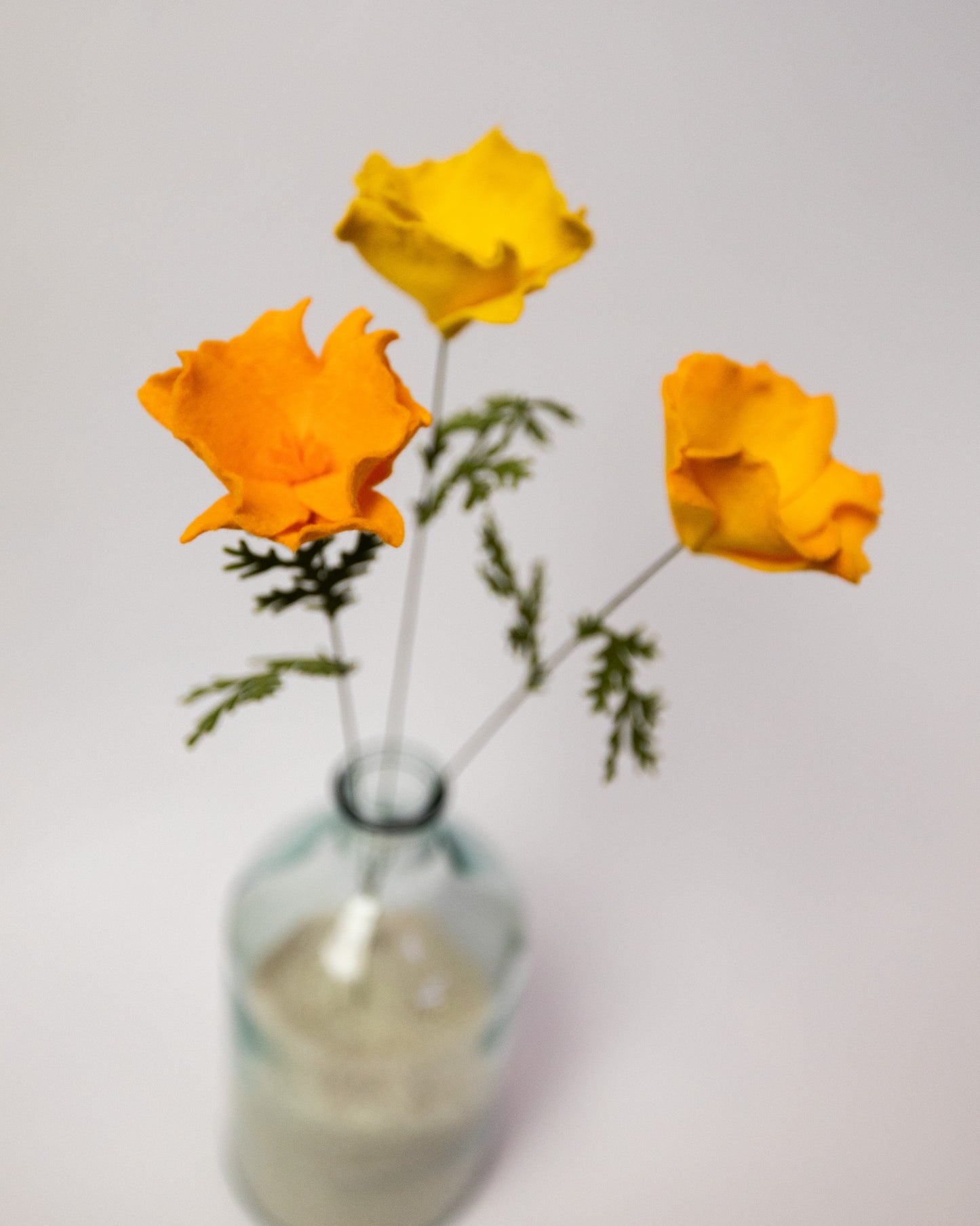 California Poppy Felt Flower Stem