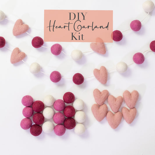 Valentines Day Heart Garland DIY Kit and Tutorial